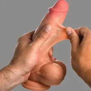 Curve Toys Jock Real Skin Silicone 8" Dildo with Balls